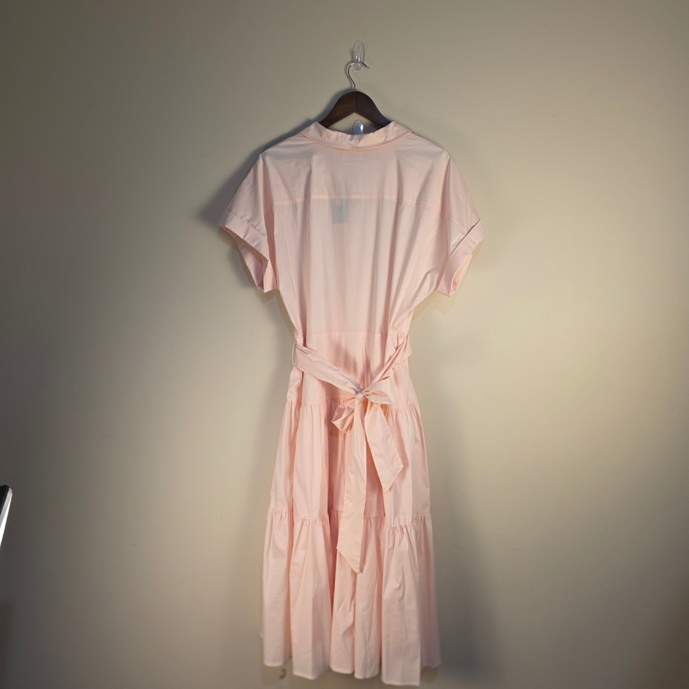 Lauren Ralph Lauren Dress Womens 16 Pink Short Sleeve Tiered Surplice Midi NEW - Picture 6 of 14